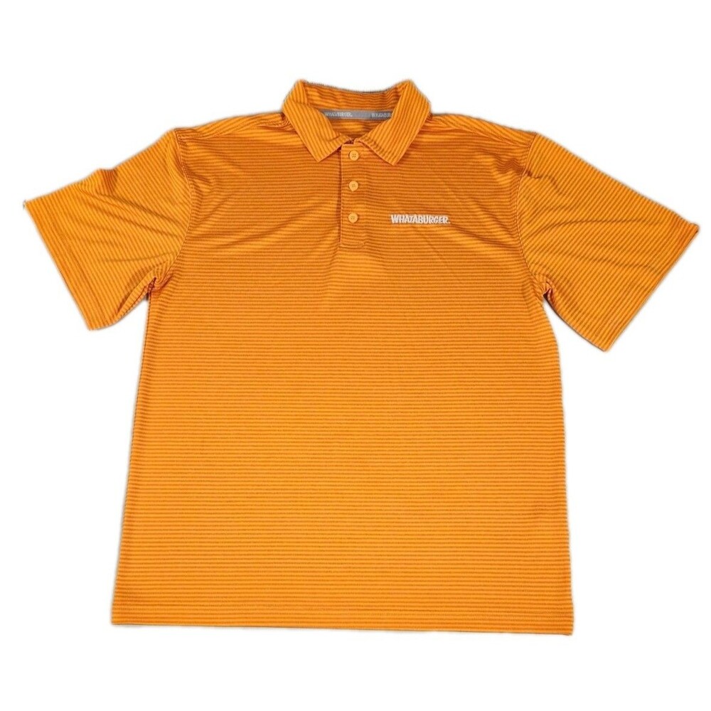 Whataburger Restaurant Embroidered Polo Shirt  Mens Striped Medium